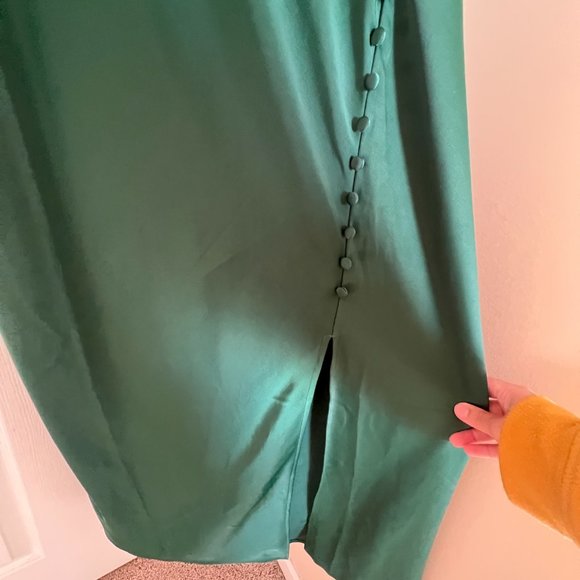 Banana Republic Green Midi Slip Dress in size 16 - Picture 4 of 12